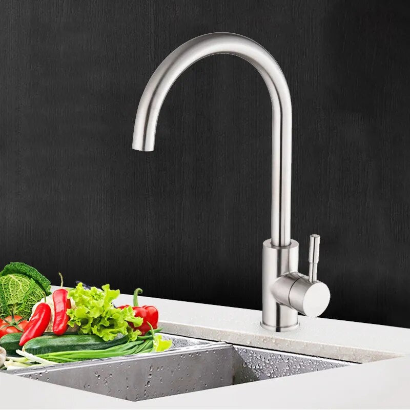 Types Kitchen Faucet Stainless Steel Single Handle Basin Sink Tap Cold Water Faucet Bathroom Basin Faucet Deck Mounted Tool