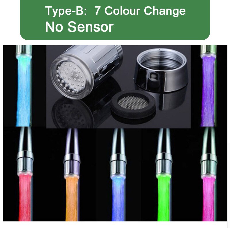 LED Faucet Illuminated Color Faucet Nozzle For Bathroom Faucet Hose Hand Shower Sensor Kitchen Head Stainless Steel