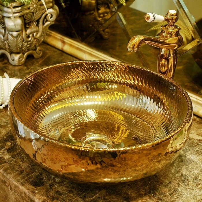 Ceramic Counter Top Wash Basin Bathroom basin bathroom sink china wash basin gold