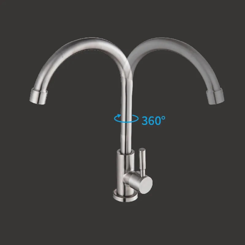 Types Kitchen Faucet Stainless Steel Single Handle Basin Sink Tap Cold Water Faucet Bathroom Basin Faucet Deck Mounted Tool