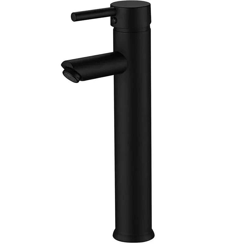 Bathroom Vessel Sink Faucet Chrome Single Handle One Hole Commercial Deck Mount Modern Faucet with Cover Plate and Supply Line
