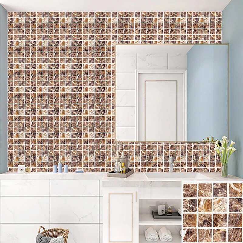 Mosaic Landscaping Decoration Self-adhesive Wall Stickers Home Kitchen Bathroom Waterproof Simulation Tile Stickers