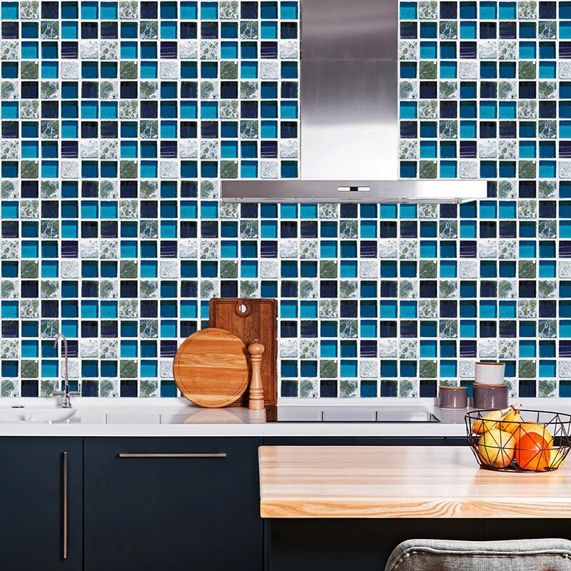 Mosaic Landscaping Decoration Self-adhesive Wall Stickers Home Kitchen Bathroom Waterproof Simulation Tile Stickers