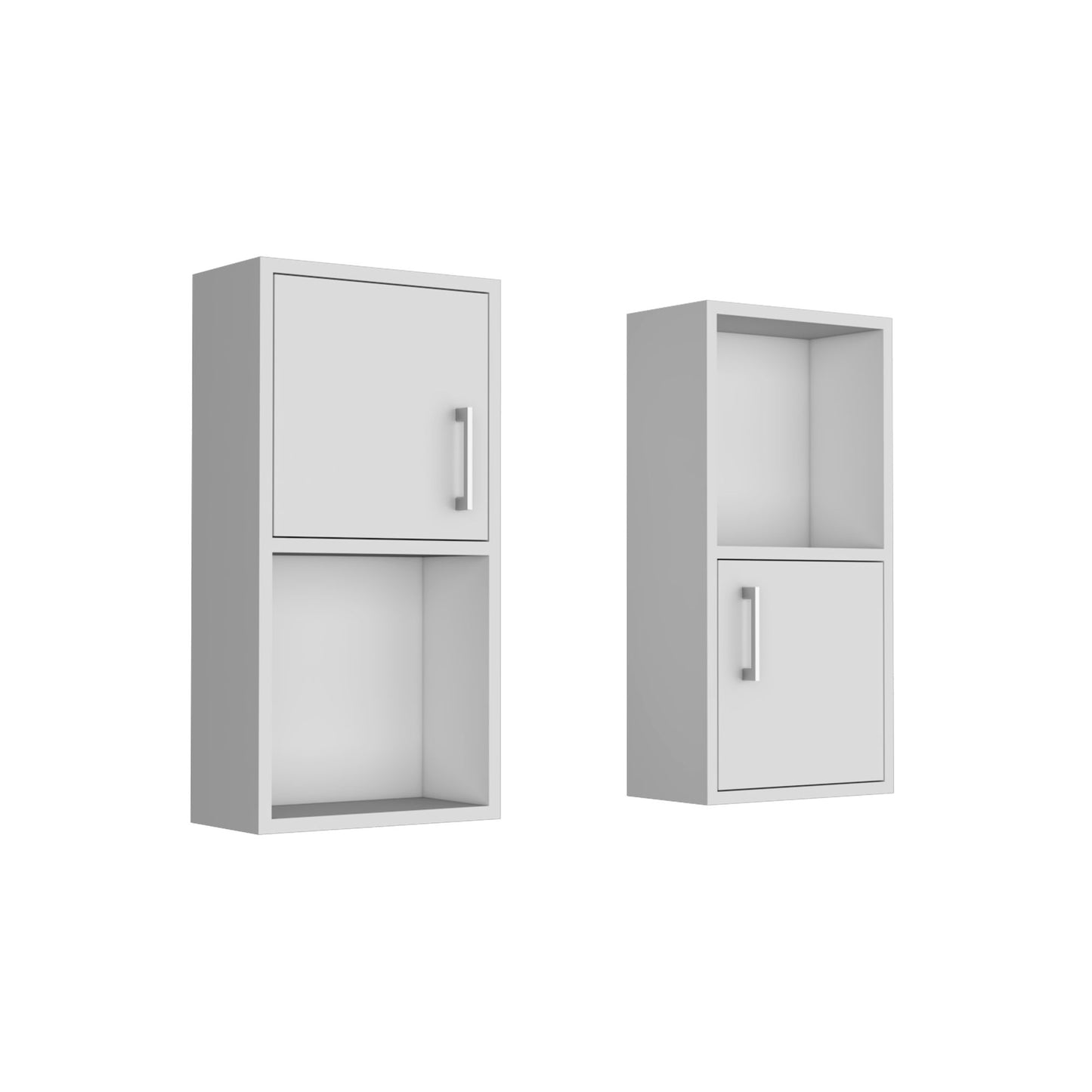 Oba 2-Pc Wall-Mounted Bathroom Medicine Cabinet with Open and Closed Storage