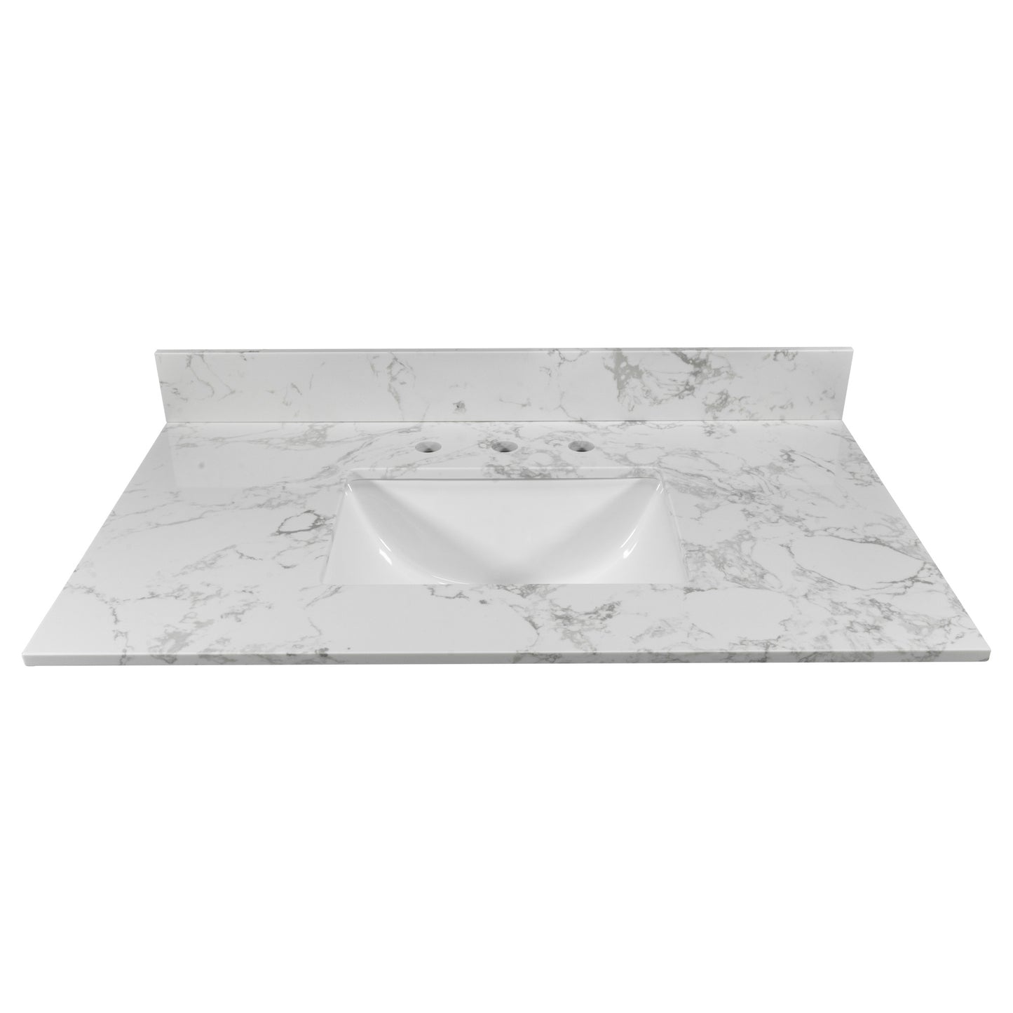 Montary bathroom vanity top stone carrara white new style tops with rectangle undermount ceramic sink and back splash