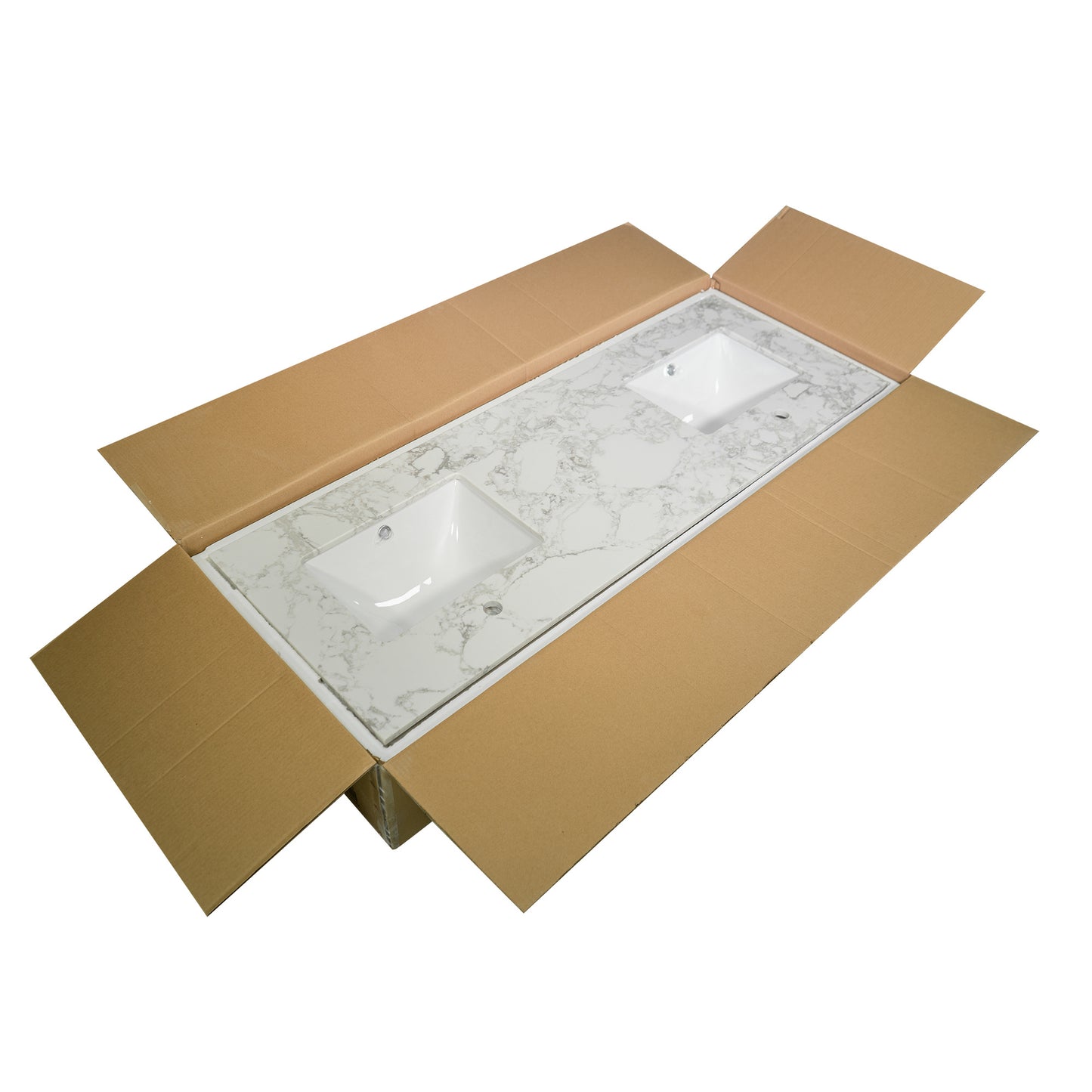 Montary bathroom vanity top stone carrara white new style tops with rectangle undermount ceramic sink and back splash