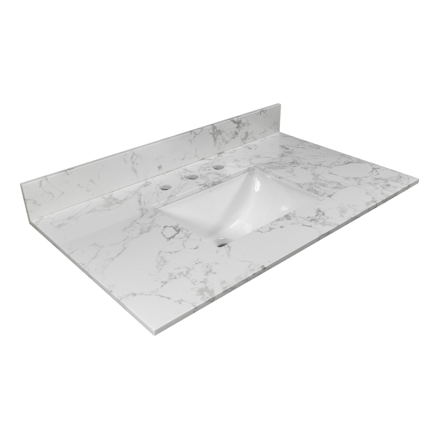 Montary bathroom vanity top stone carrara white new style tops with rectangle undermount ceramic sink and back splash