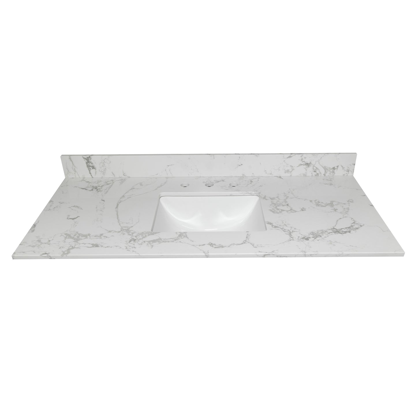Montary bathroom vanity top stone carrara white new style tops with rectangle undermount ceramic sink and back splash