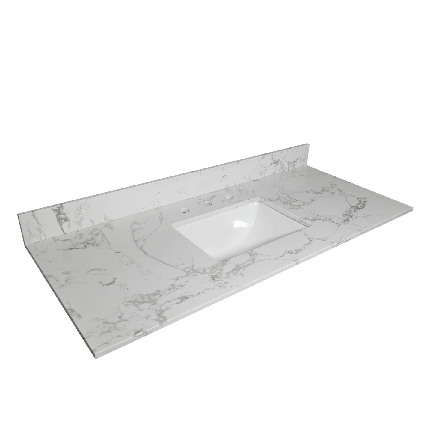 Montary bathroom vanity top stone carrara white new style tops with rectangle undermount ceramic sink and back splash