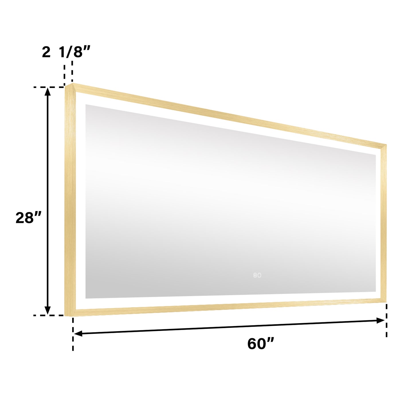 4 Size LED Bathroom Mirror; Backlit and Front Lighted Mirror for Bathroom; Wall Mounted Bathroom Vanity Framed Mirror Includes Dimmer; ; Defogger; Vertical / Horizontal