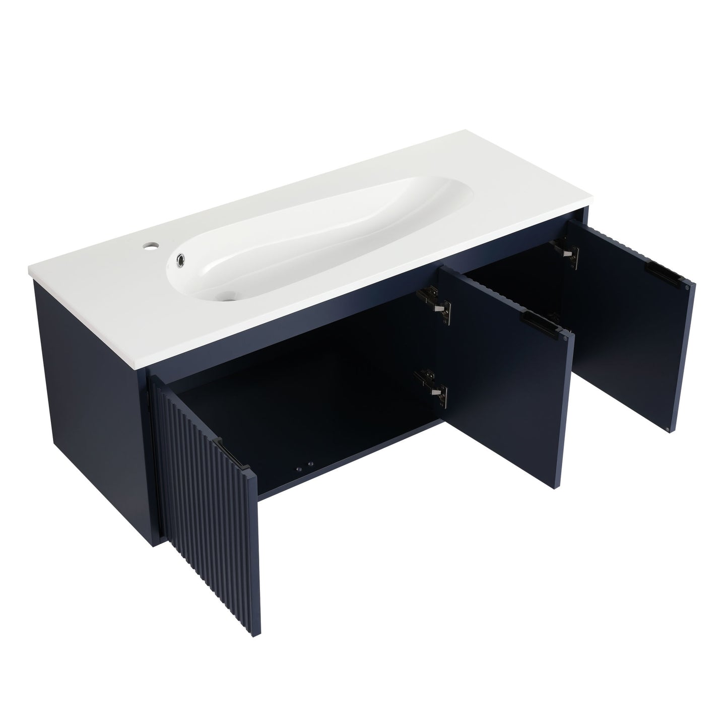 48" Floating Bathroom Vanity with Drop-Shaped Resin Sink