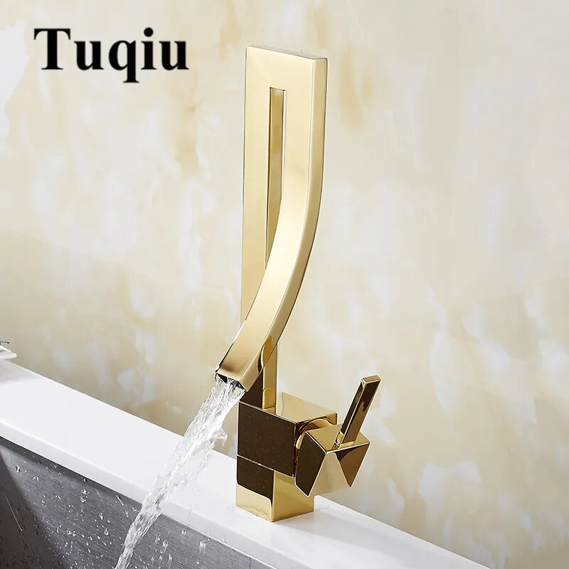 Brass Basin Faucet Luxury Bathroom Faucet Sink Mixer Tap Deck Mounted Faucet Hot And Cold Black/Gold/Chrome/Nickel Mixer Tap