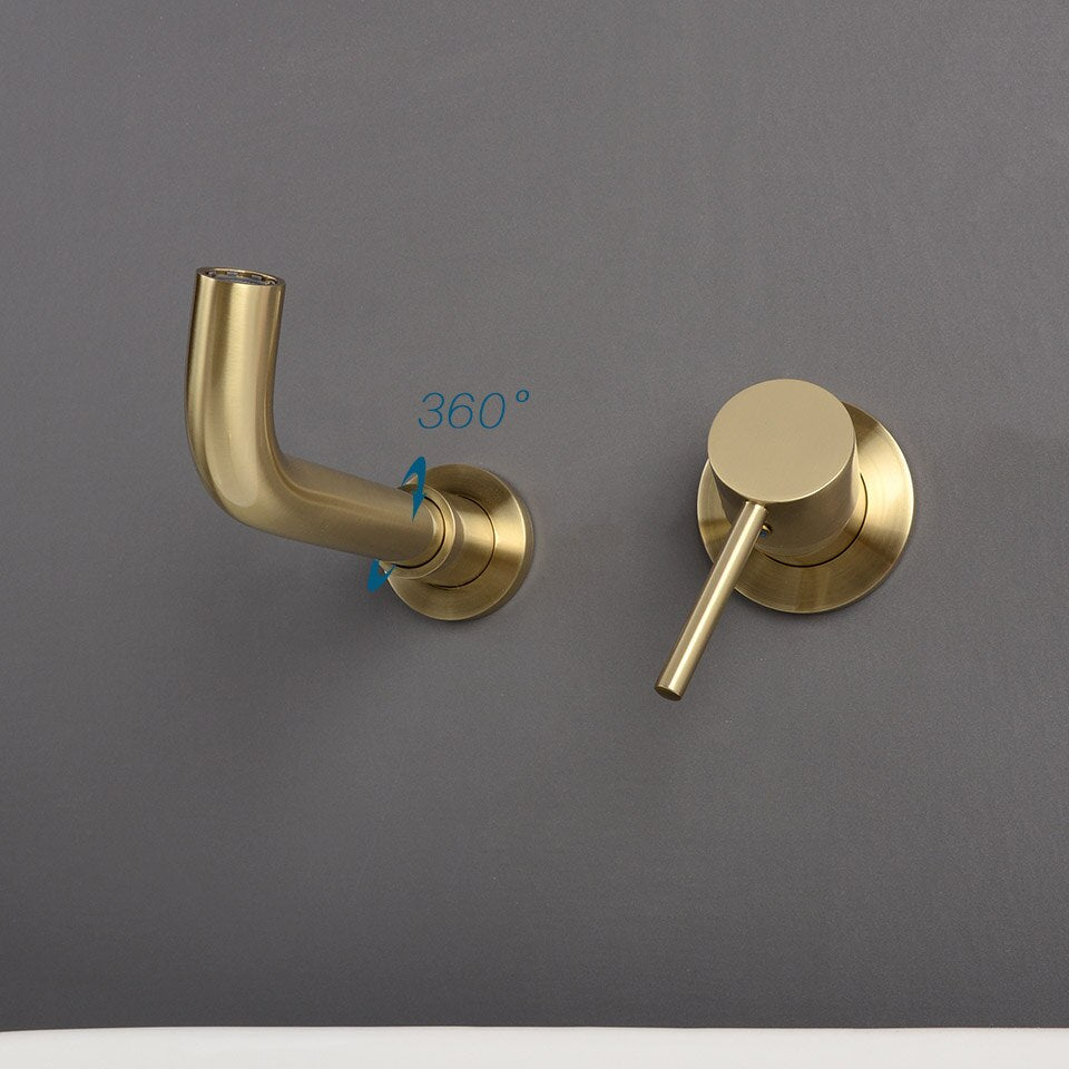 Bathroom Faucet Single Handle Wall Mounted Water mixer Tap 360 Degree Rotatable