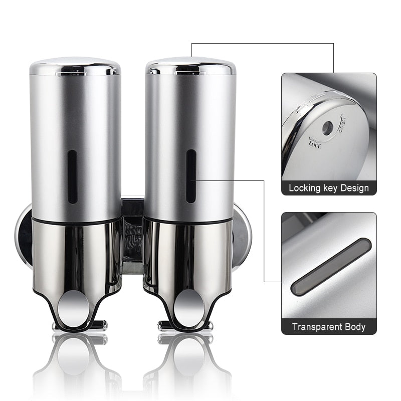 Liquid Soap Dispenser Wall Mounted  Shampoo Container Pump