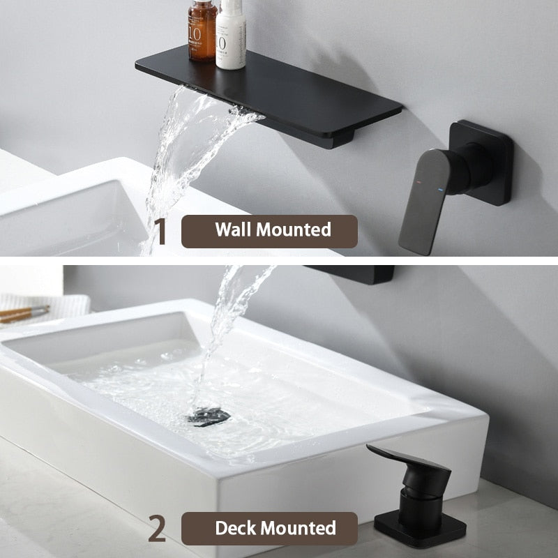 Waterfall Faucet Bathroom - Wall Mounted