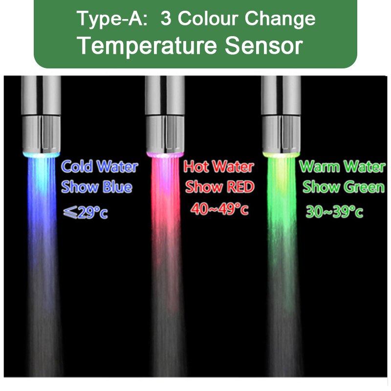 LED Faucet Illuminated Color Faucet Nozzle For Bathroom Faucet Hose Hand Shower  Sensor Kitchen Head Stainless Steel