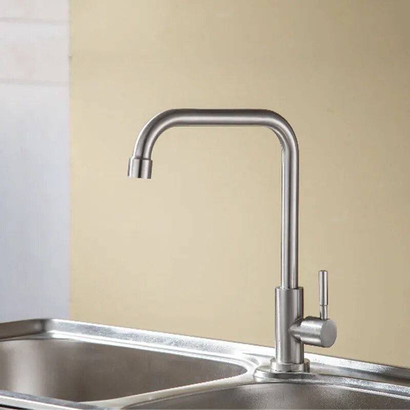 Types Kitchen Faucet Stainless Steel Single Handle Basin Sink Tap  Cold Water Faucet Bathroom Basin Faucet Deck Mounted Tool