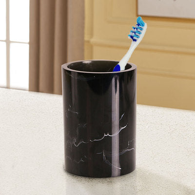 Marble Pattern Tray Resin Bathroom Accessories Set