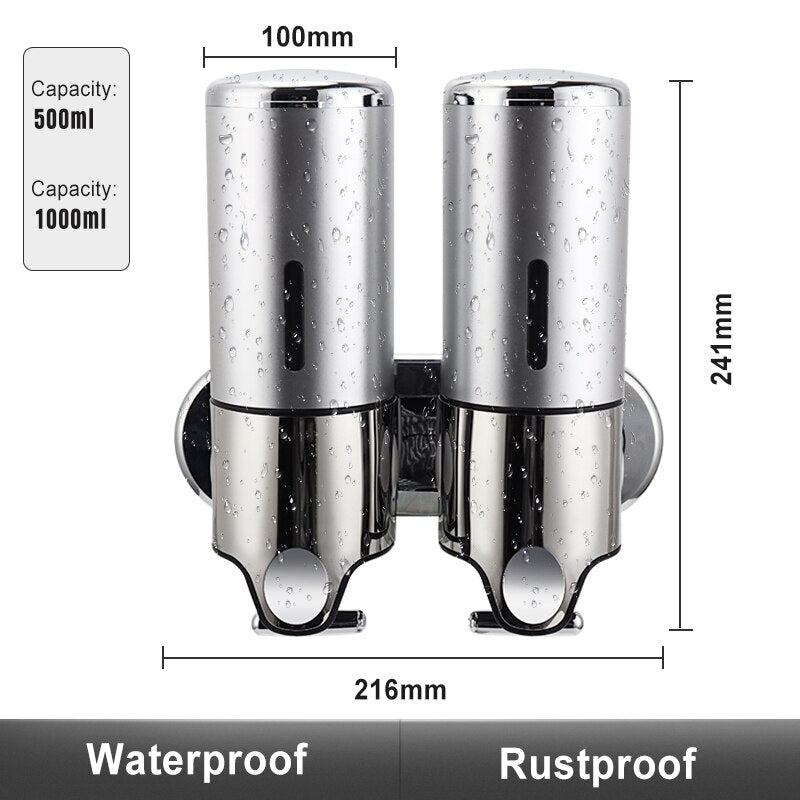 Liquid Soap Dispenser Wall Mounted  Shampoo Container Pump