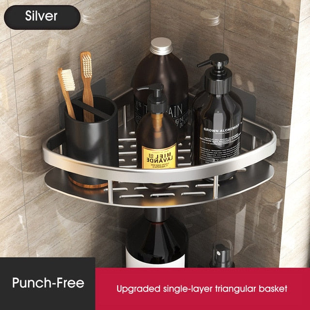 Bathroom Shelves No-drill Wall Mount Corner Shelf Shower Storage Rack Holder for WC Shampoo Organizer Bathroom Accessories