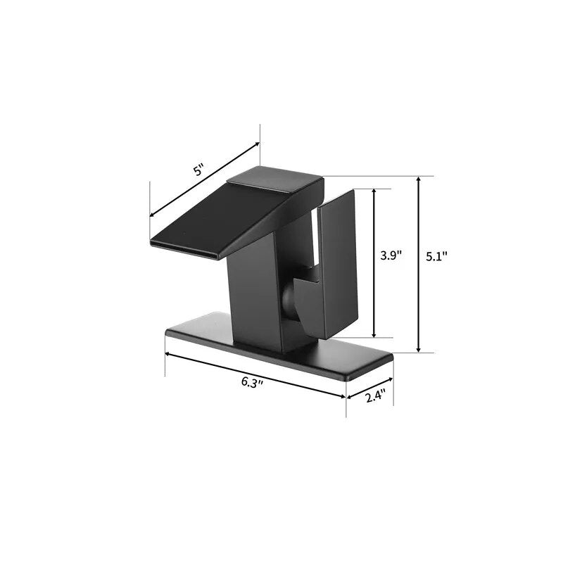 LCD Bathroom Basin Faucet Digital Display Sink Mixer Faucet Hot Cold Sink Tap Waterfall Deck Mounted Bathroom Basin Mixer Tap