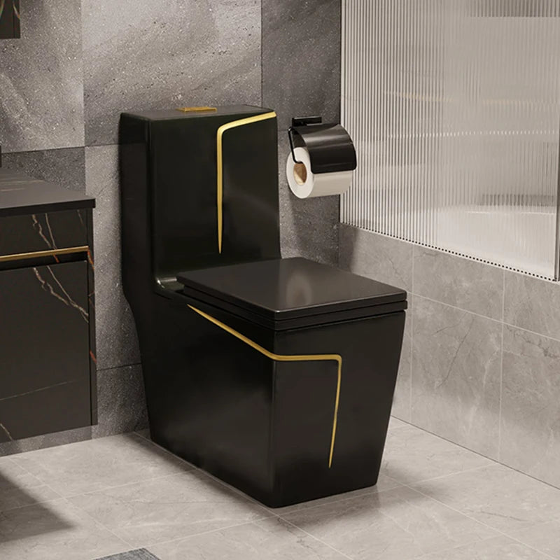 Hot Selling Modern Bathroom Ceramic Basin Sink One Piece Water Closet Gold Black Wc Toilet Set Sanitary Ware Suite