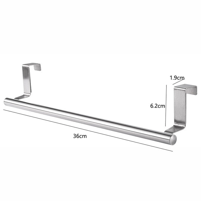 Towel Rack Over Door Towel Bar Hanging Holder Stainless Steel Bathroom Kitchen Cabinet Towel Rag Rack Shelf Hanger