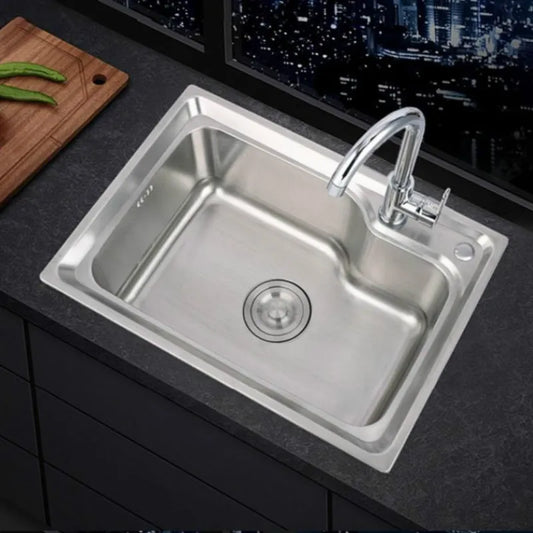 304 Stainless Steel Sink Single Sink Kitchen Sink Sink Single Basin Thickened Sink Large Single Slot Set Wf907250