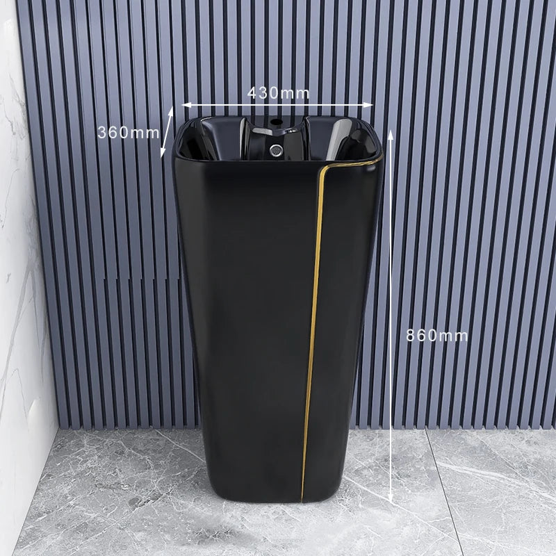 Hot Selling Modern Bathroom Ceramic Basin Sink One Piece Water Closet Gold Black Wc Toilet Set Sanitary Ware Suite