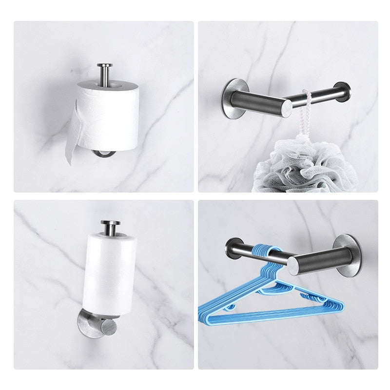 Toilet Paper Holder Wall Mounted Towel Holder for Kitchen Stainless Steel Cabinet Paper Roll Storage Hanger Bathroom Accessories