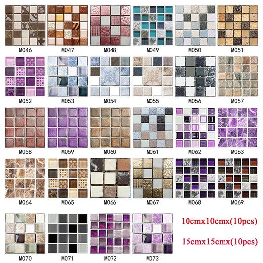 Mosaic Landscaping Decoration Self-adhesive Wall Stickers Home Kitchen Bathroom Waterproof Simulation Tile Stickers