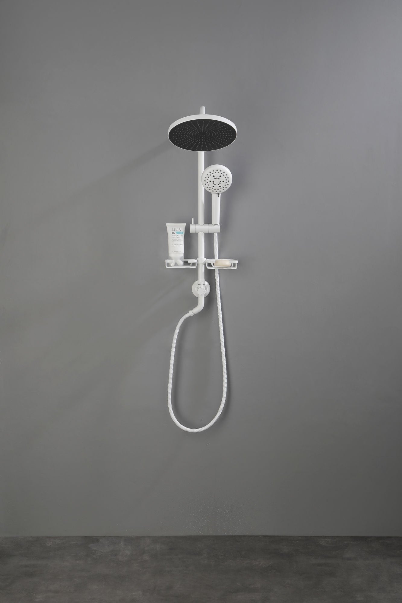 ShowerSpas Shower System, with 10" Rain Showerhead, 4-Function Hand Shower, Adjustable Slide Bar and Soap Dish,