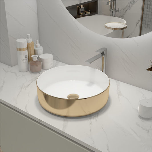 Ceramic Circular Vessel Bathroom Sink Art Sink (BAA0014012JJ)