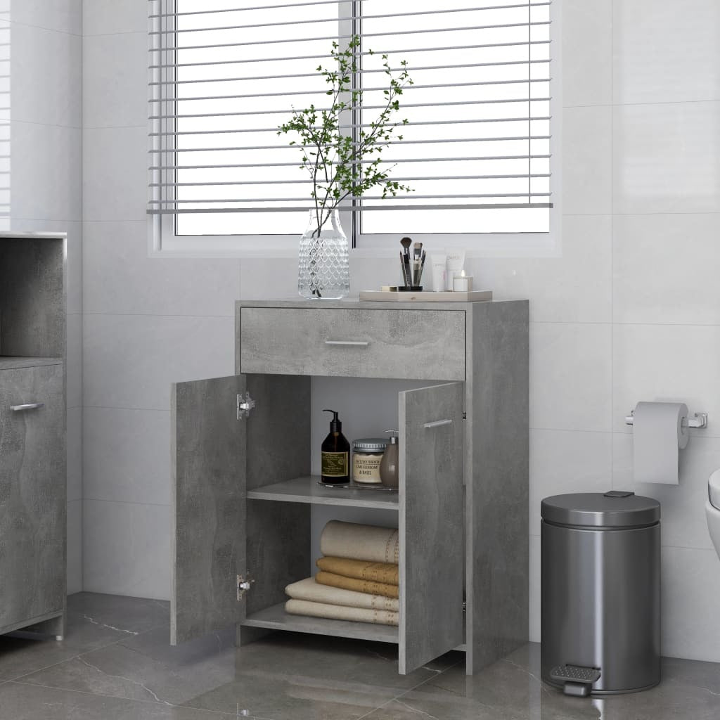 Bathroom Cabinet Concrete Gray 23.6"x13"x31.5" Engineered Wood