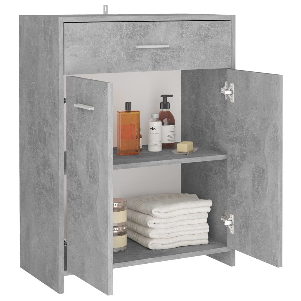 Bathroom Cabinet Concrete Gray 23.6"x13"x31.5" Engineered Wood