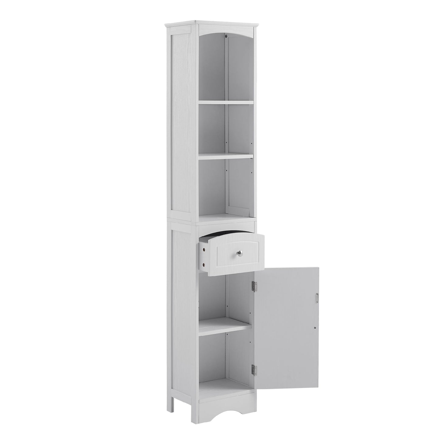 Tall Bathroom Cabinet;  Freestanding Storage Cabinet with Drawer;  MDF Board;  Adjustable Shelf