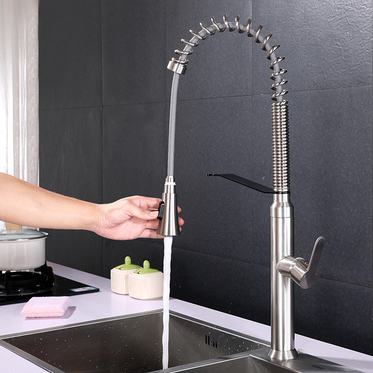 Stainless steel kitchen faucet