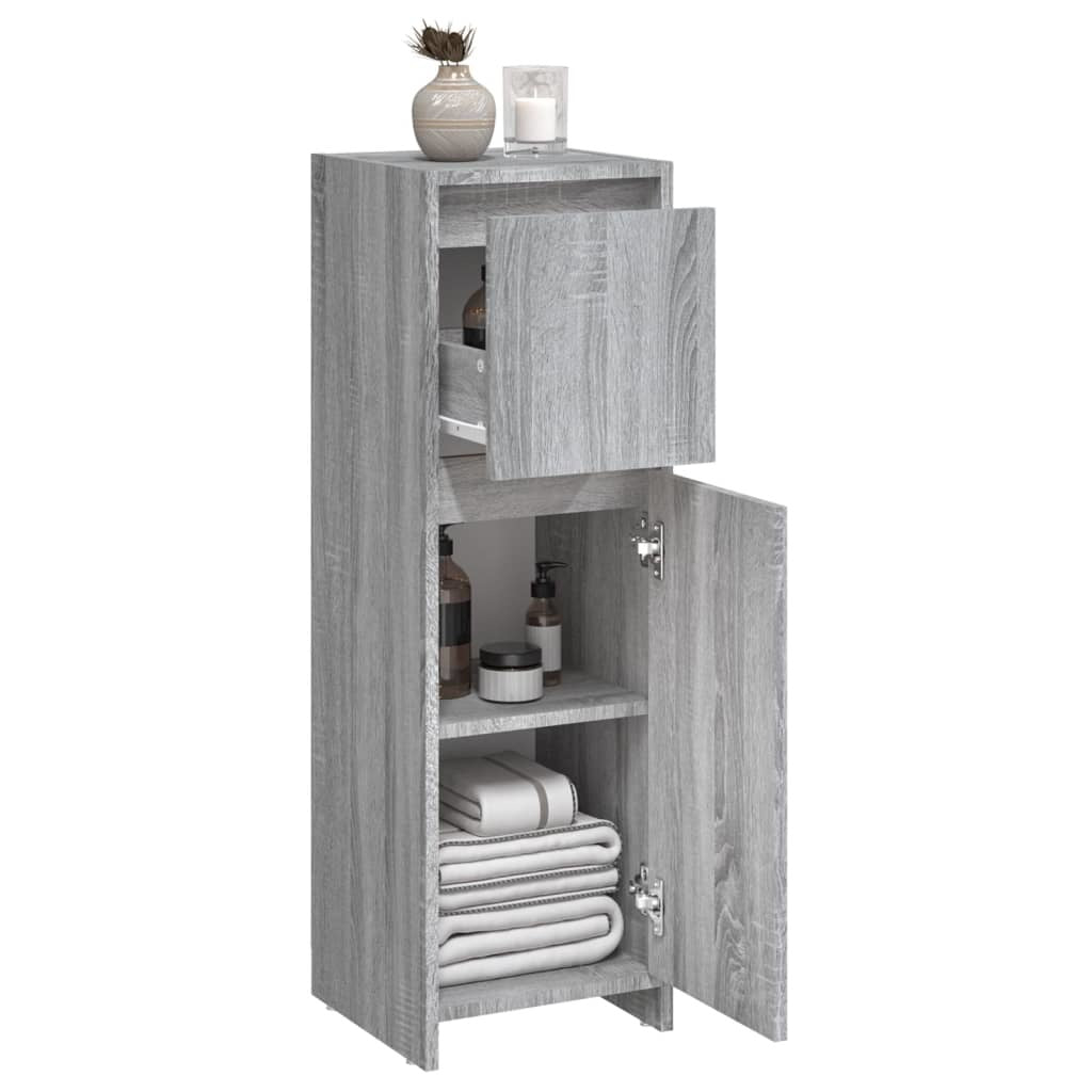 Bathroom Cabinet Gray Sonoma 11.8"x11.8"x37.4" Engineered Wood