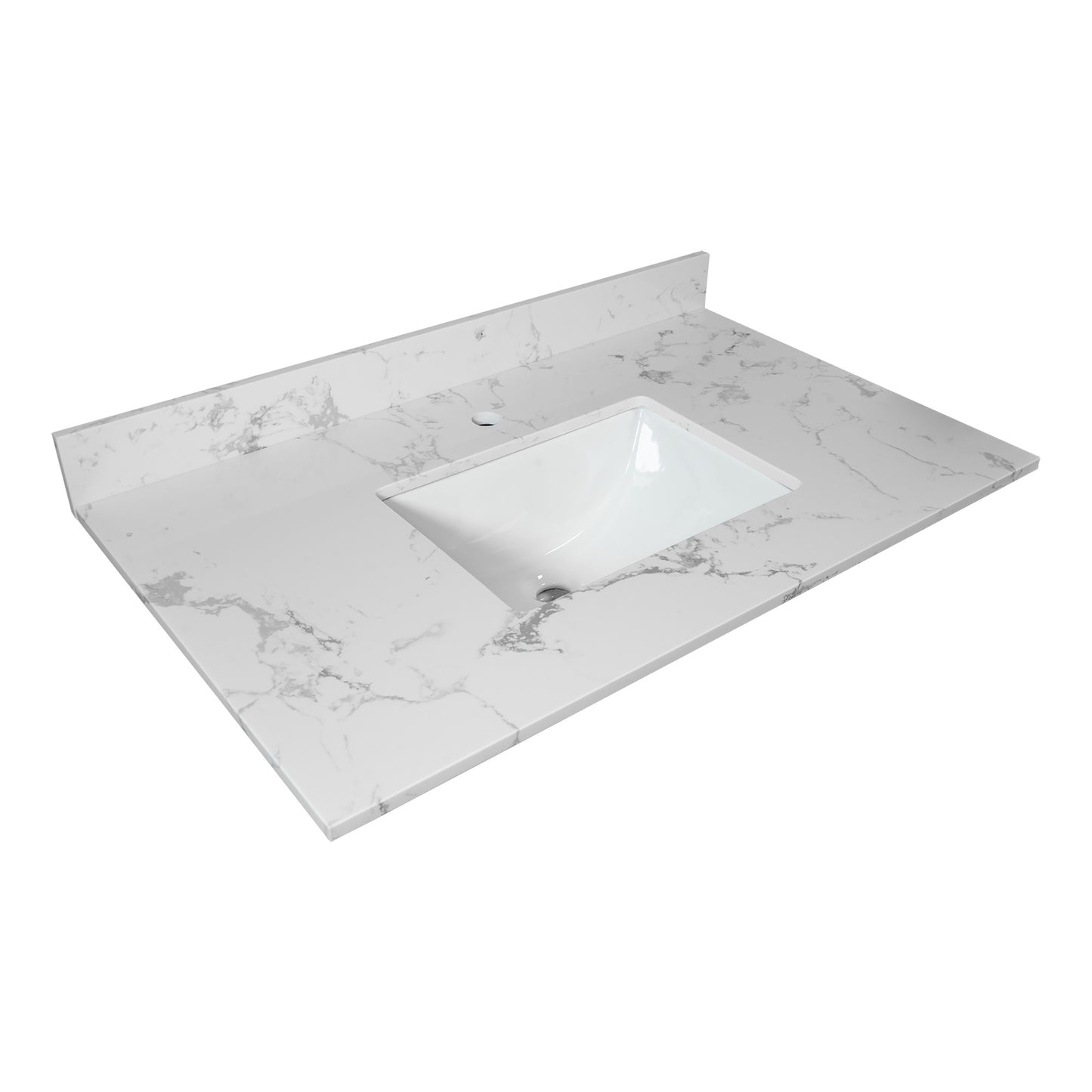 Montary bathroom vanity top stone carrara white new style tops with rectangle undermount ceramic sink and back splash