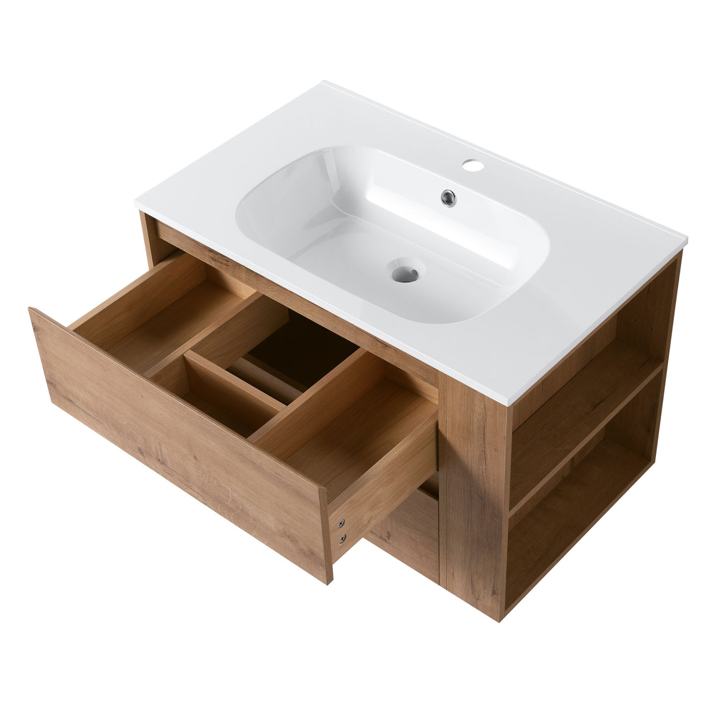 30\" Wall Mounting Bathroom Vanity With Gel Sink