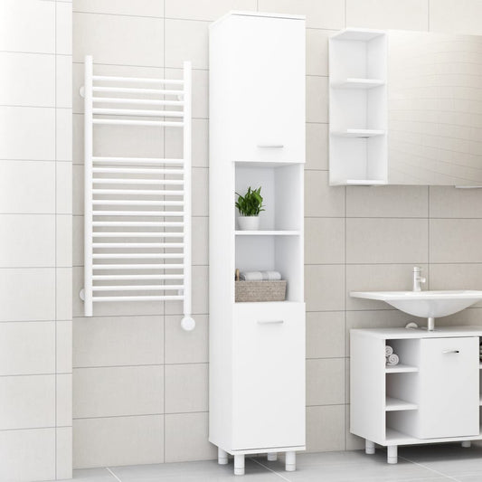 Bathroom Cabinet White 11.8"x11.8"x70.5" Engineered Wood