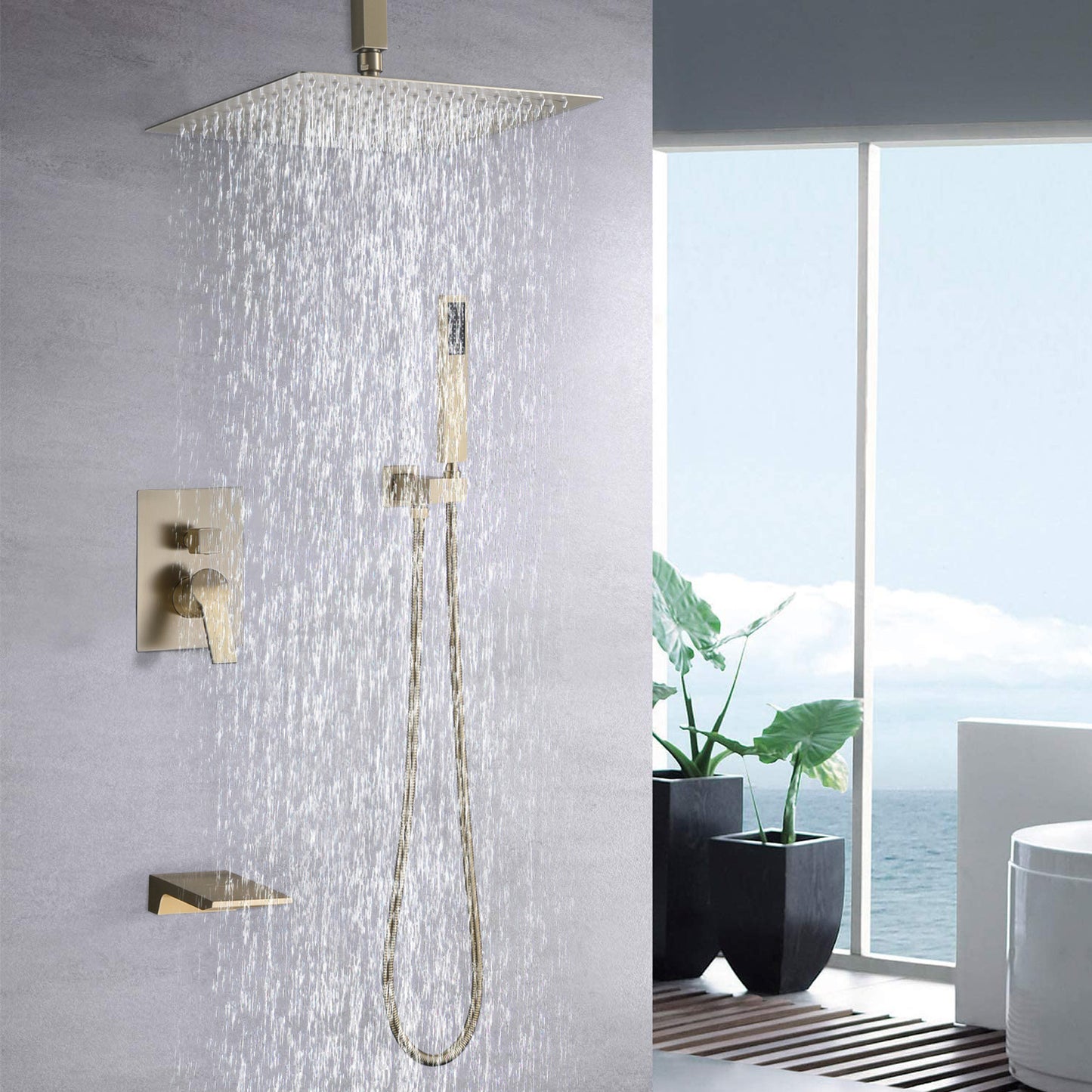 10inch Shower System With Rain Shower Faucet Sets