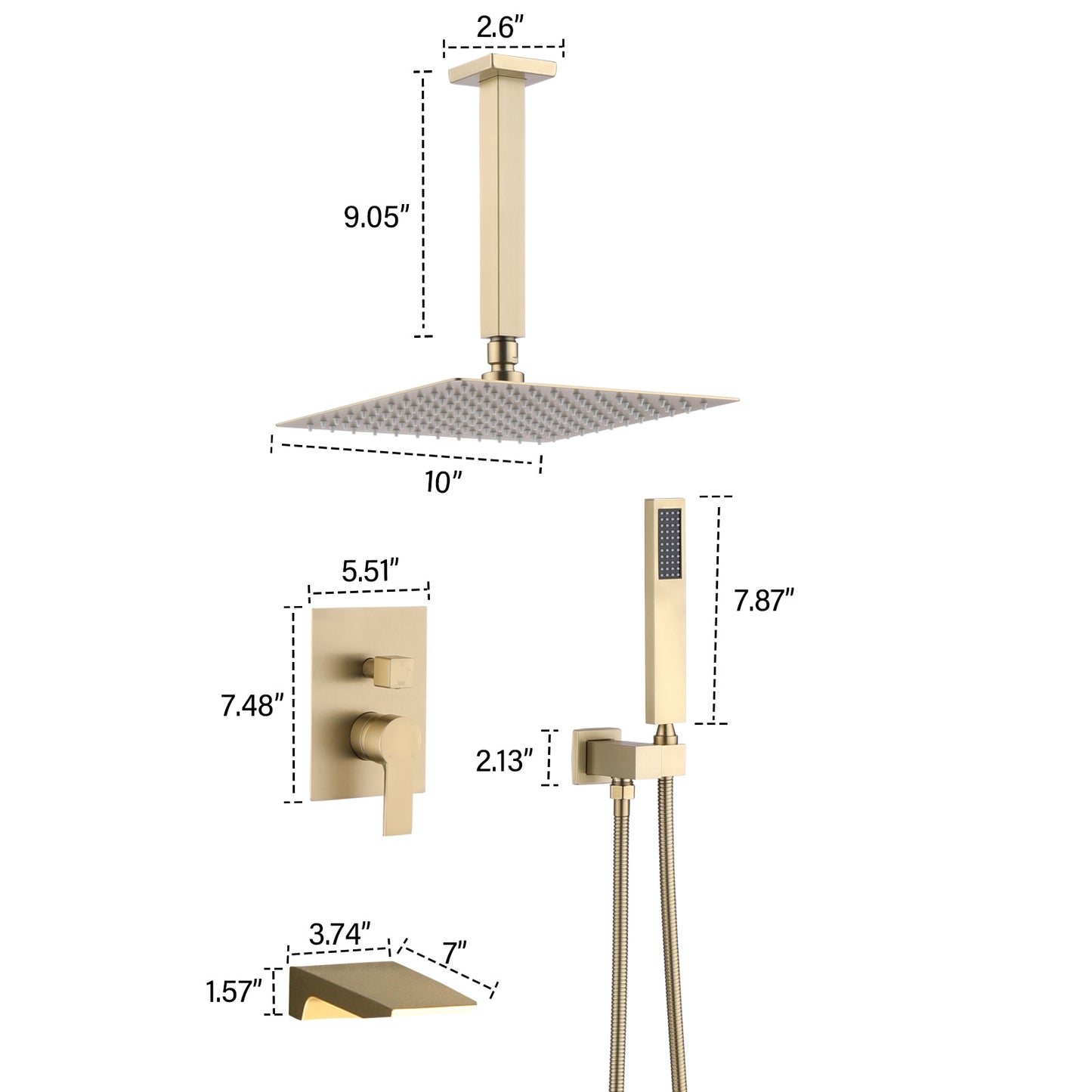 10inch Shower System With Rain Shower Faucet Sets