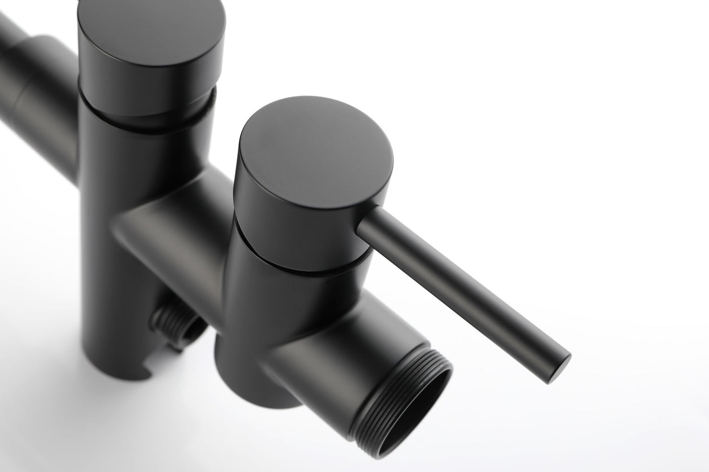 Mount Bathtub Faucet Freestanding Tub Filler Matte Black Standing High Flow Shower Faucets with Handheld Shower Mixer Taps Swivel Spout