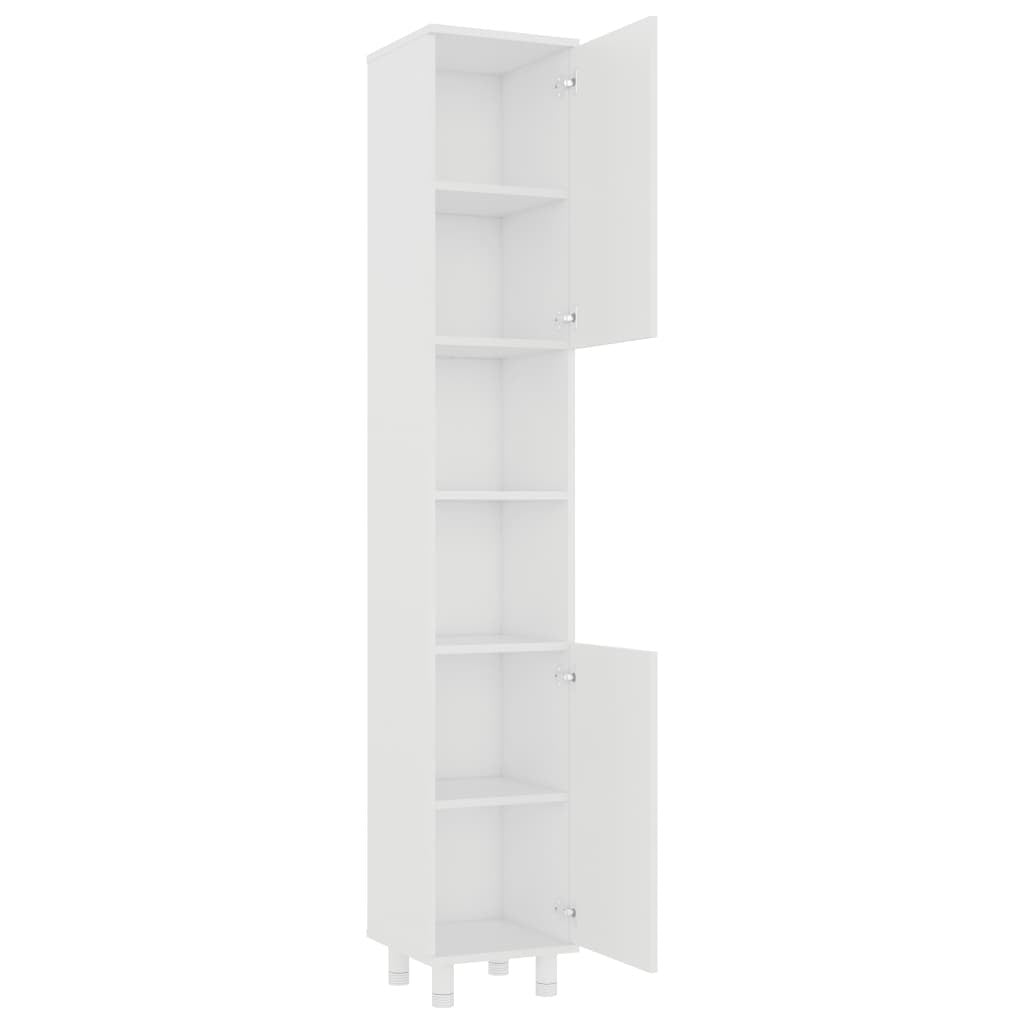 Bathroom Cabinet White 11.8"x11.8"x70.5" Engineered Wood