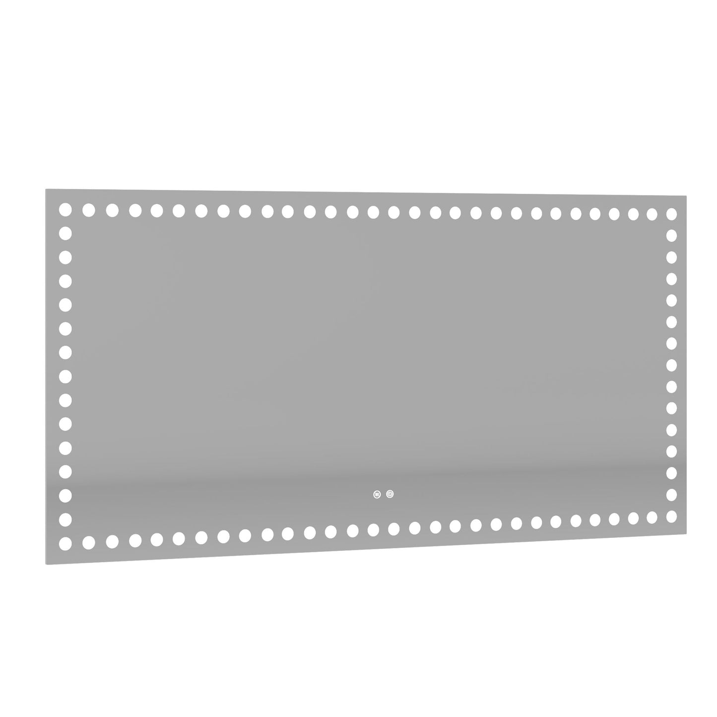 72X36 Inch Led-Lit Bathroom Mirror, Wall Mounted Anti-Fog Memory Rectangular Vanity Mirror With Tri-White Front Circular Light And Touch Sensor Dimmer Switch