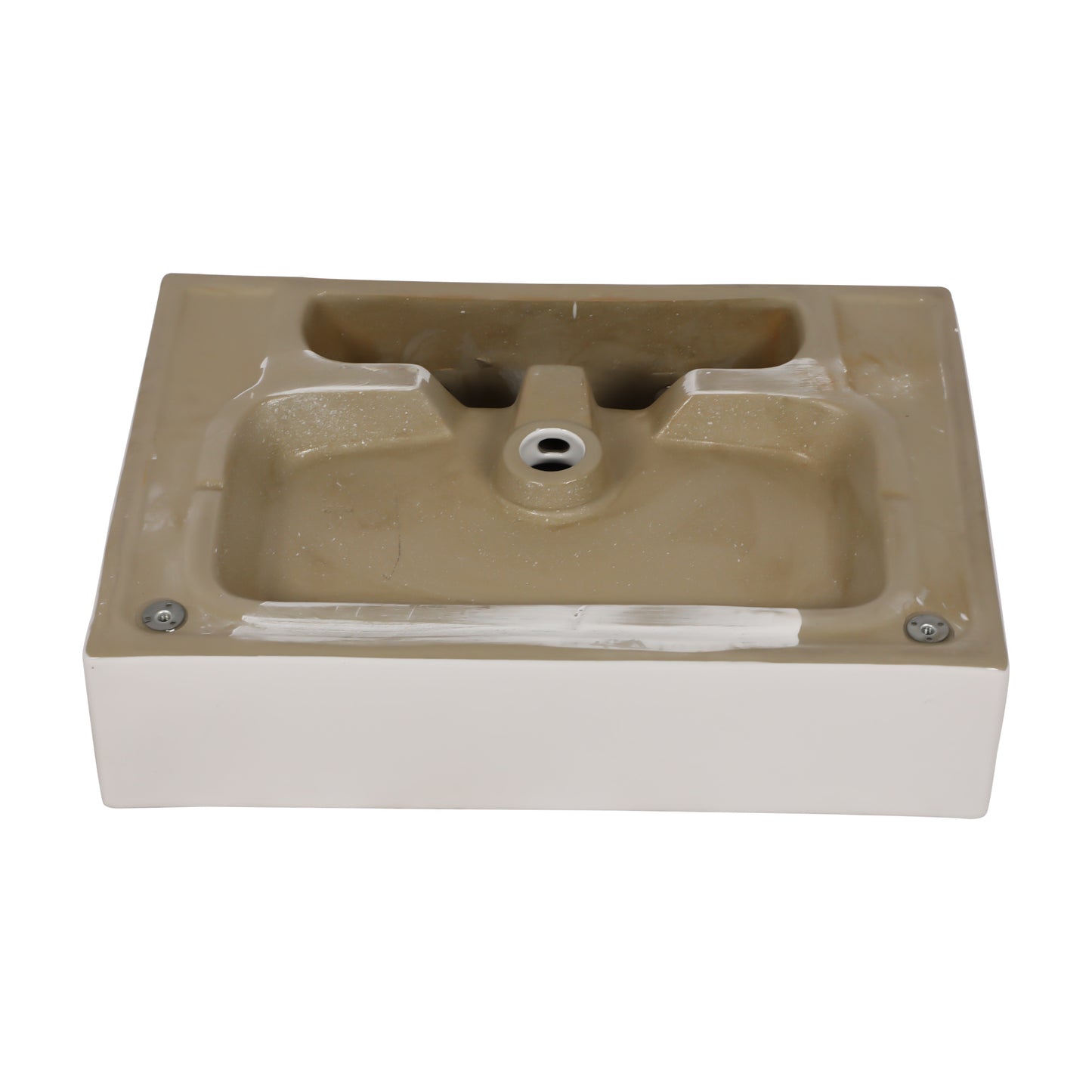 35" Bathroom Console Sink with Overflow,Ceramic Console Sink White Basin Black Legs