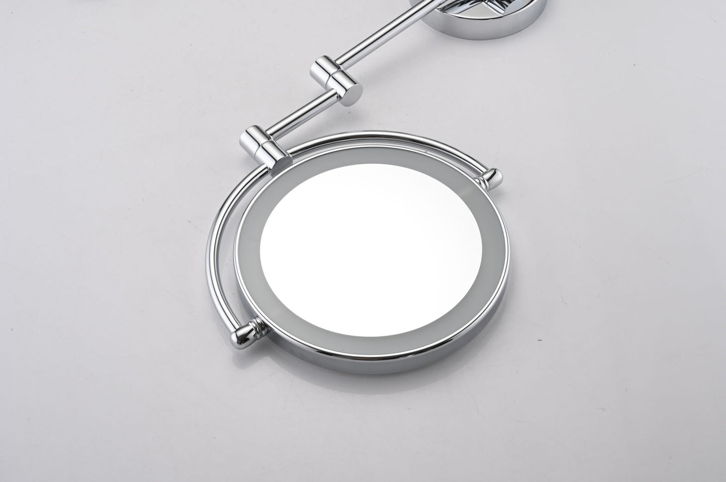 8 Inch LED Wall Mount Two-Sided Magnifying Makeup Vanity Mirror  Extension Finish 1X/3X Magnification Plug 360 Degree Rotation Waterproof Button Shaving Mirror