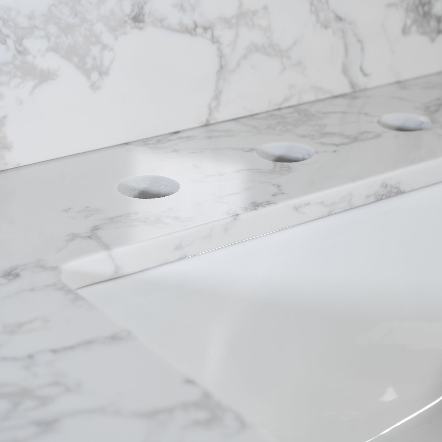 Montary bathroom vanity top stone carrara white new style tops with rectangle undermount ceramic sink and back splash