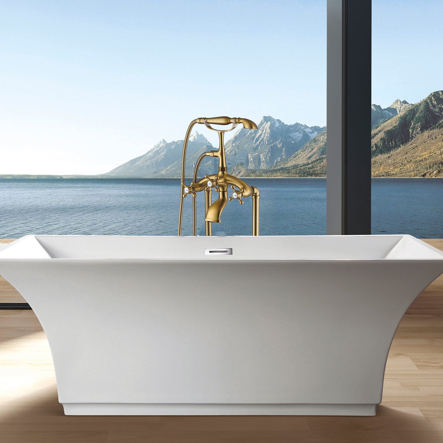 Freestanding Bathtub Faucet with Hand Shower